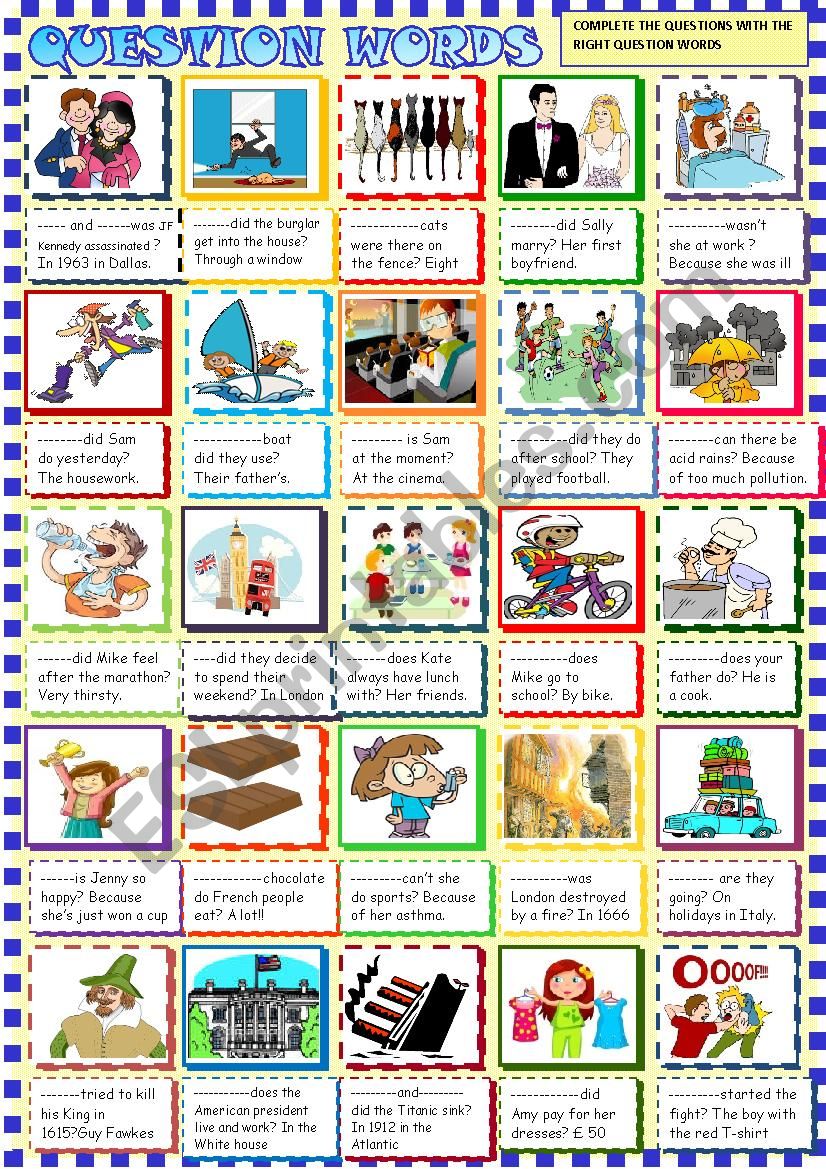 Question words worksheet