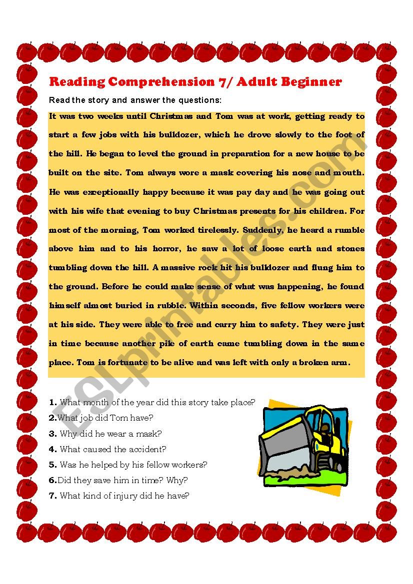 Reading Comprehension 7 worksheet