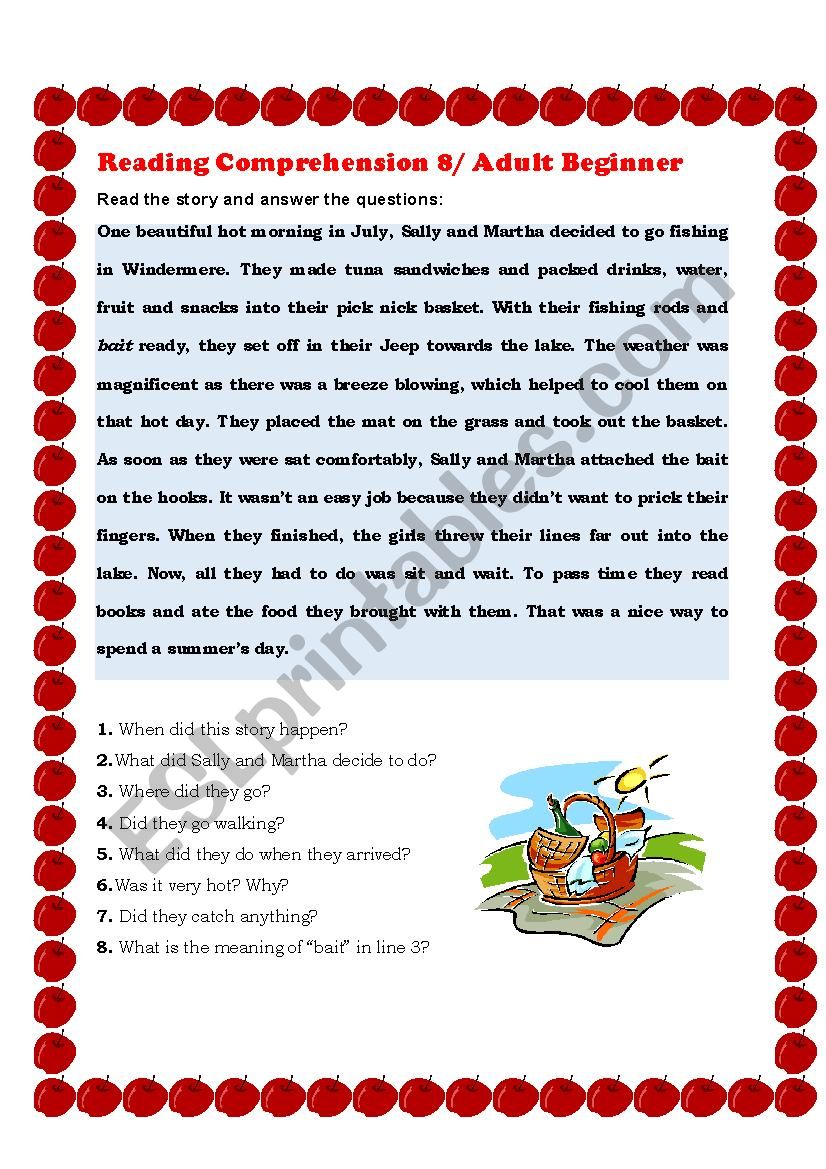 Reading Comprehension 8 worksheet