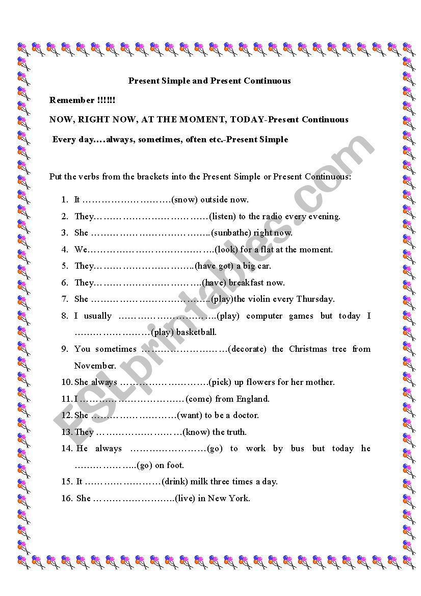 Present Simple or Present Continuous