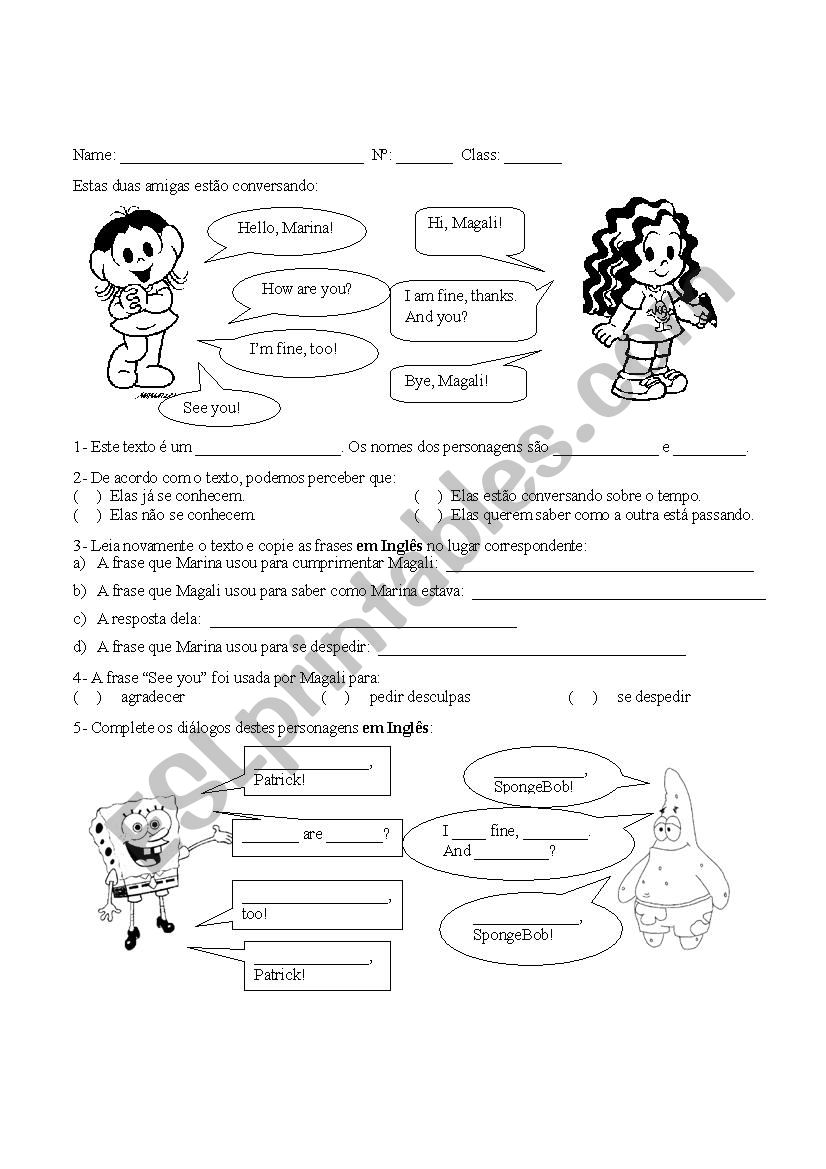 Basic Dialogues worksheet