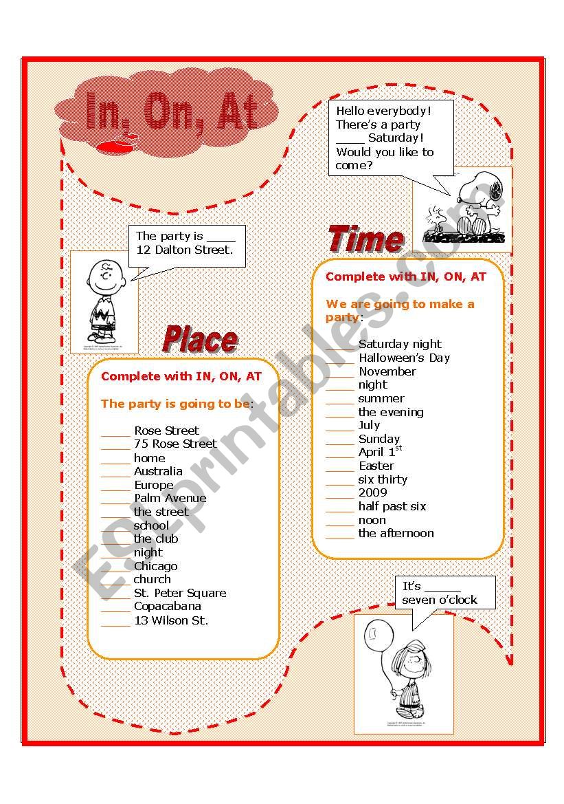 ThereÂ´s a party worksheet