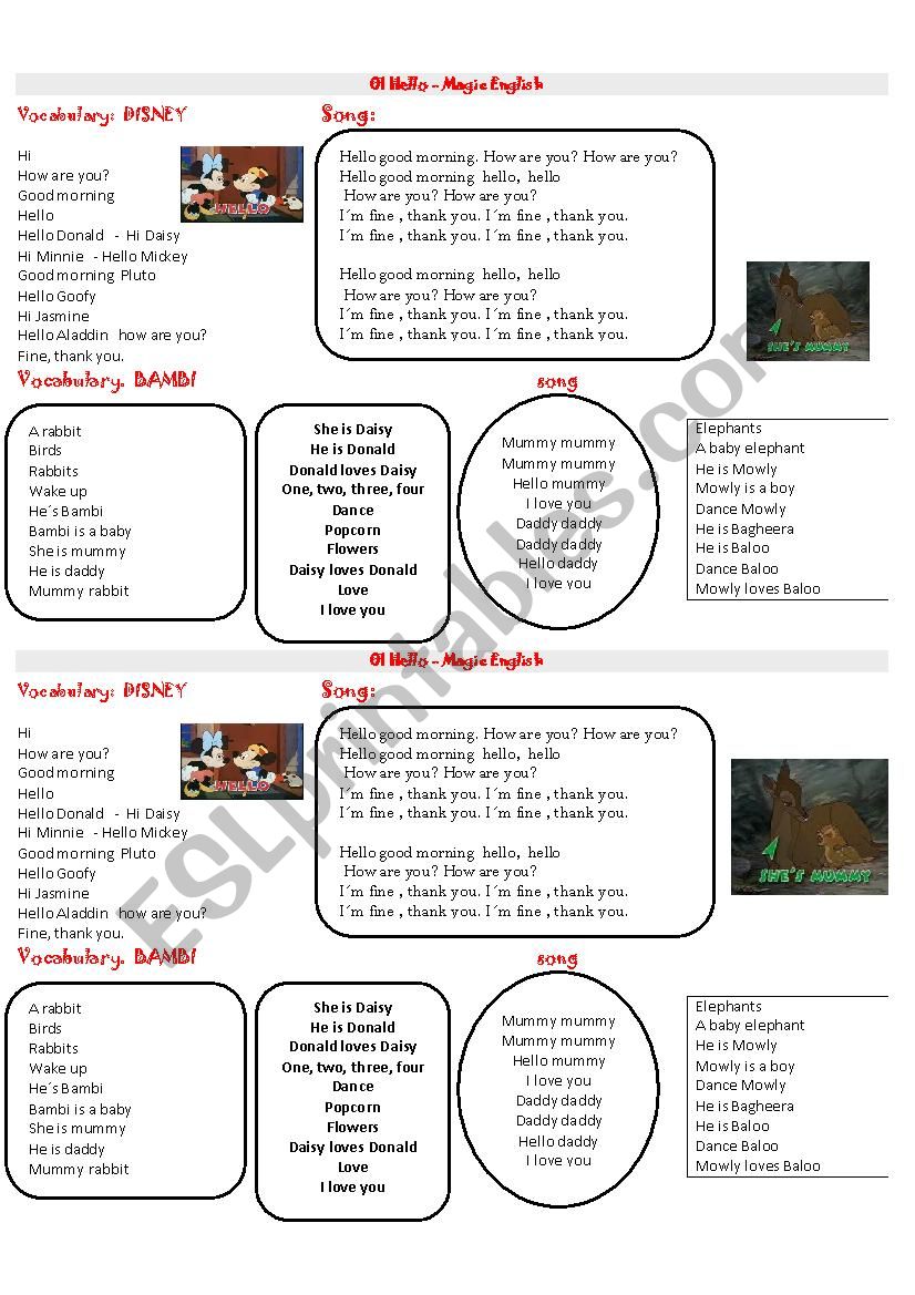 Hello! Magic English worksheet