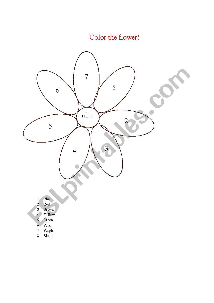Color the flower! worksheet