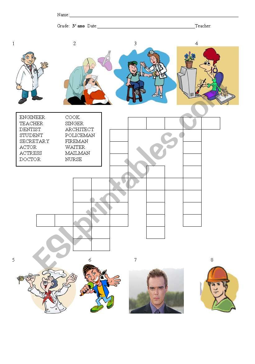 Occupations - Crossword worksheet