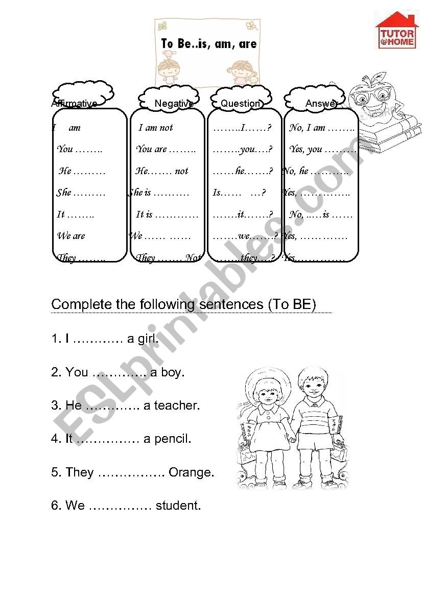 to be worksheet