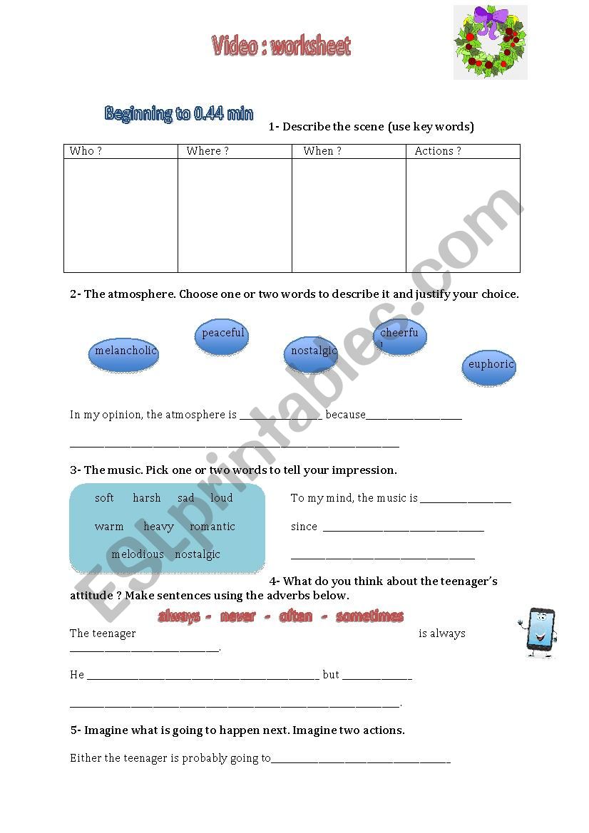 Christmas Apple worksheet