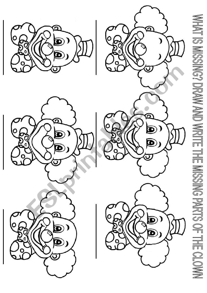 parts of the face worksheet