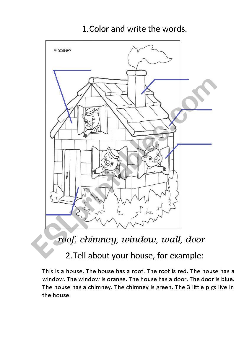 Three Little Pigs House worksheet