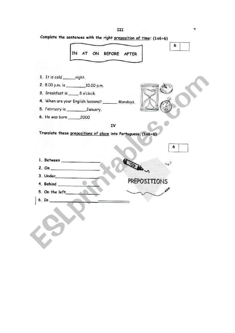 3rd part of the test worksheet