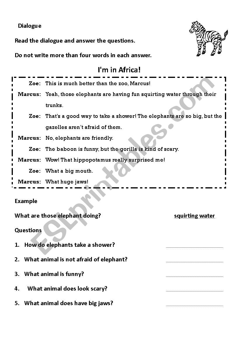 dialogue 1 worksheet