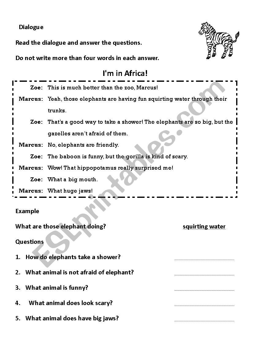 dialogue 1 worksheet