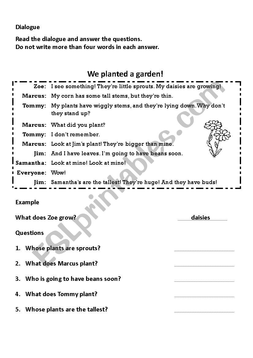 dialogue worksheet