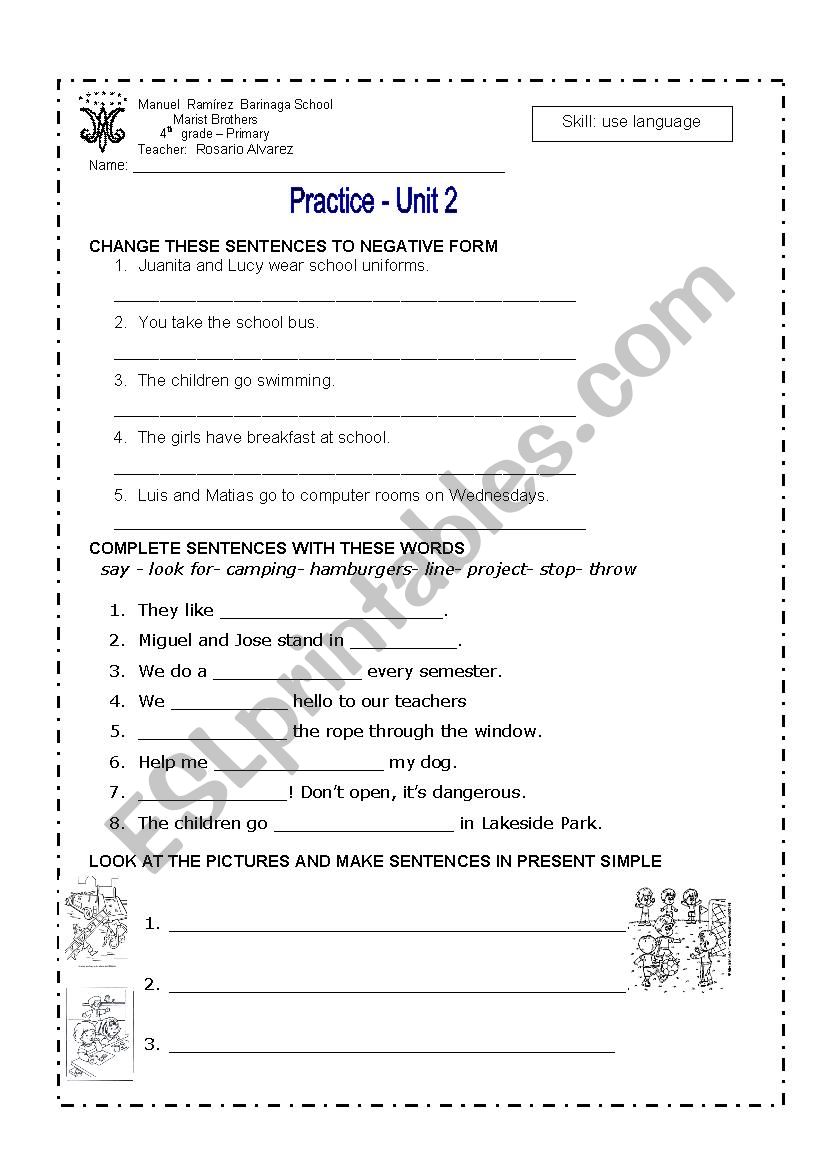 Present Simple practices worksheet