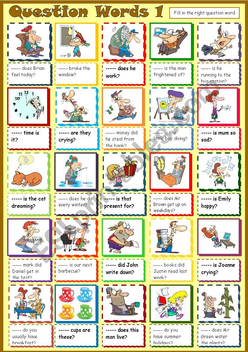 Question Words * 1 worksheet