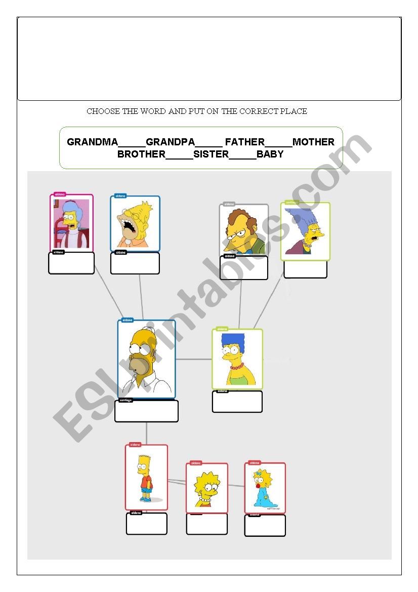 family members  worksheet