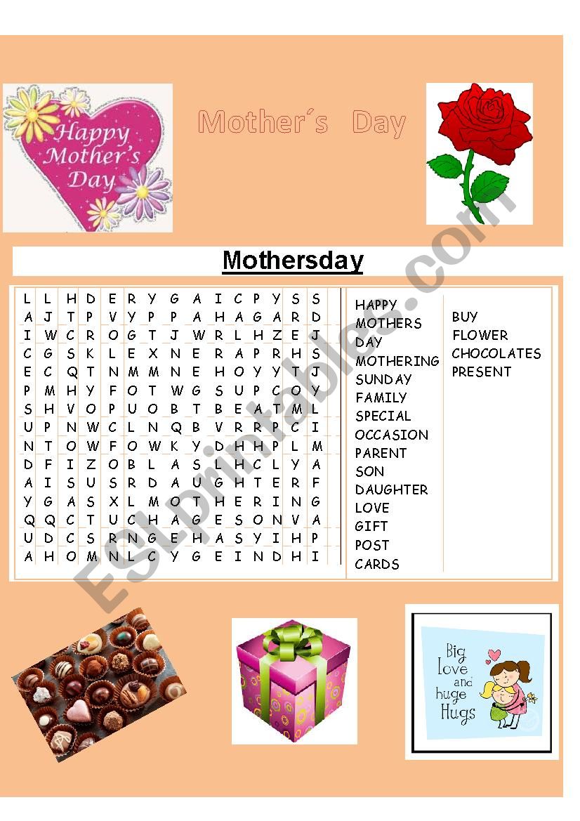 Mothers day worksheet