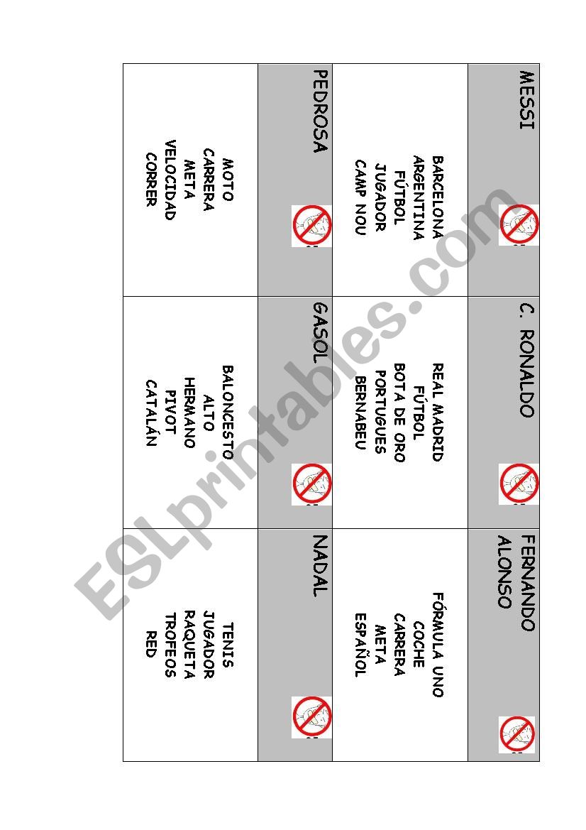 tabu worksheet