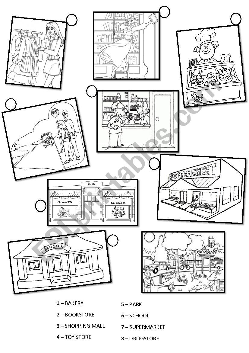 Places in town  worksheet