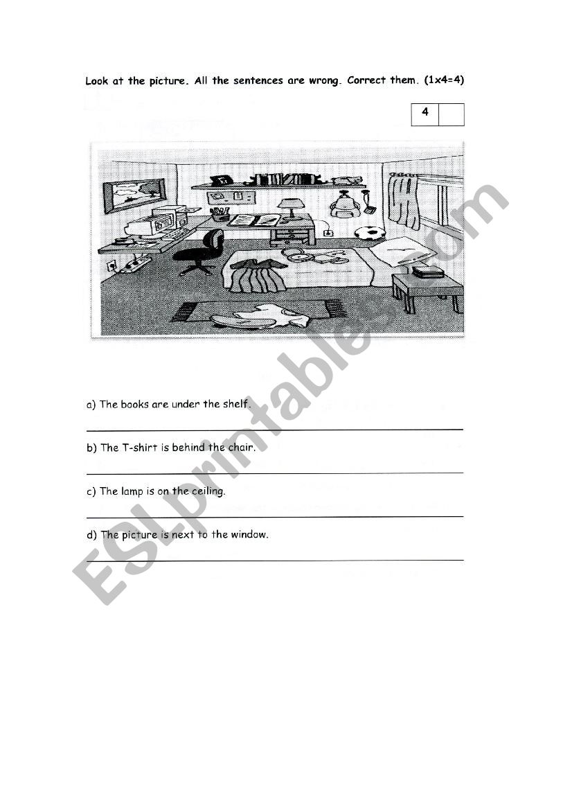 prepositions of place worksheet