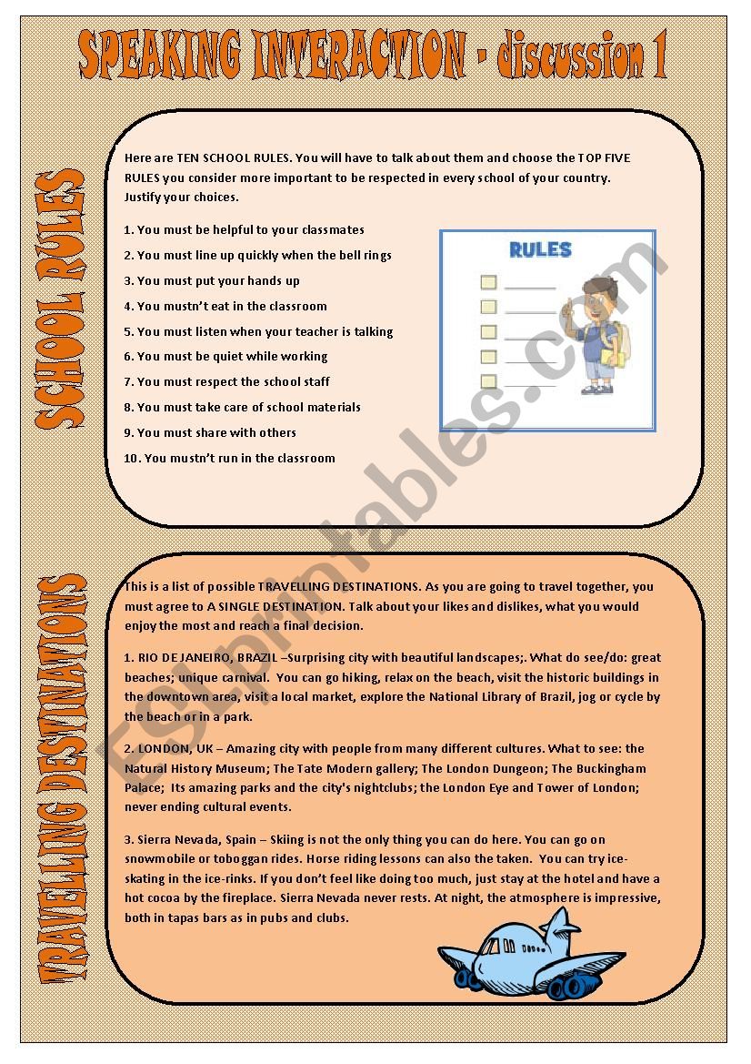 Speaking interaction - discussion 1