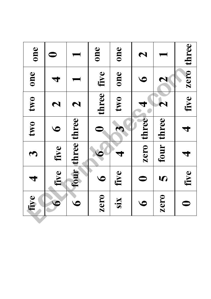 Number Dominoes (with numbers and written numbers)