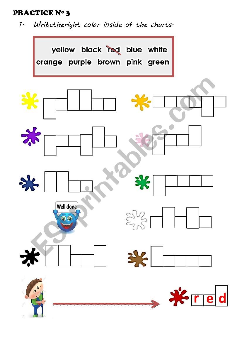 The colors worksheet