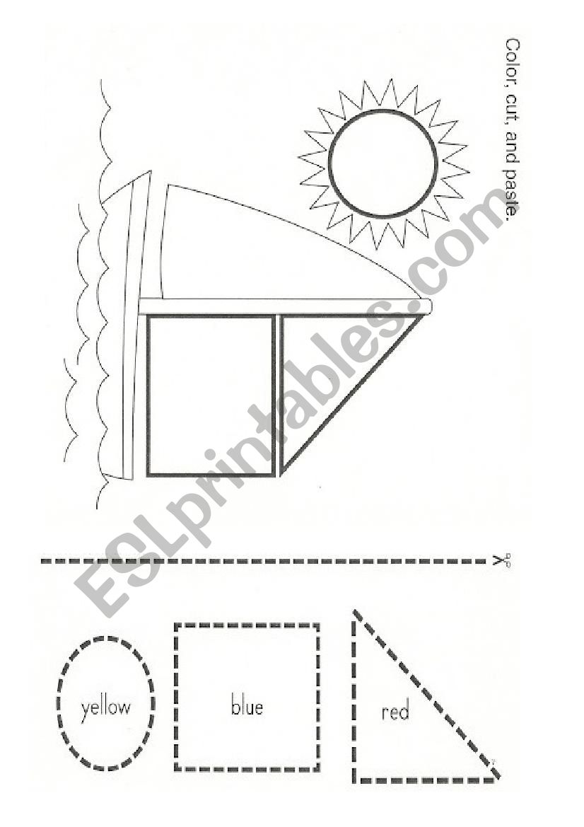 geometric figures and colours worksheet