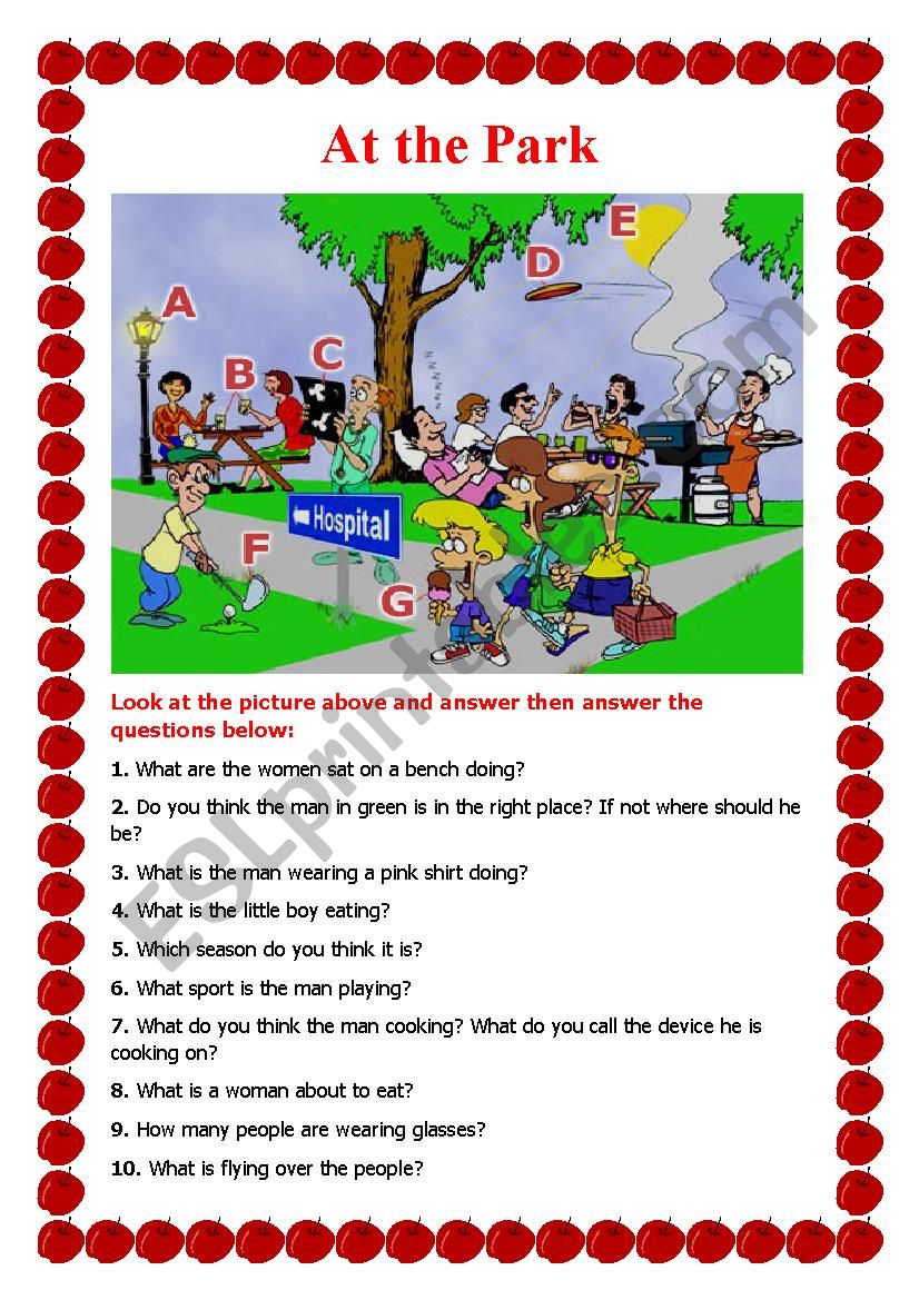 At the Park worksheet