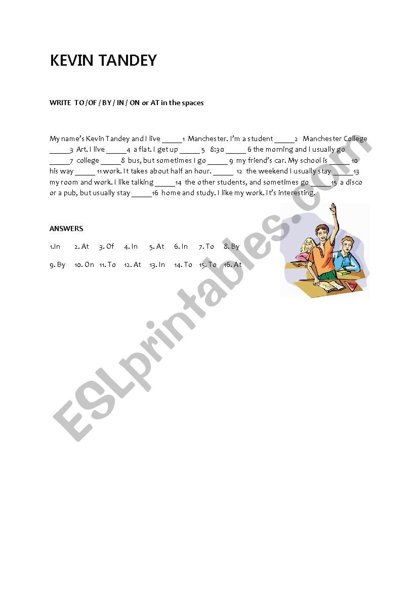 KEVIN TANDEY worksheet