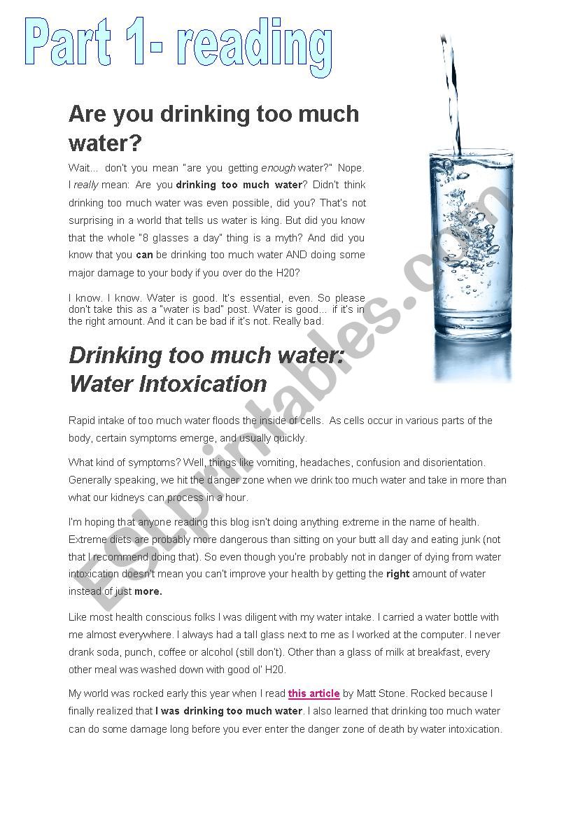 How much water can we drink? worksheet