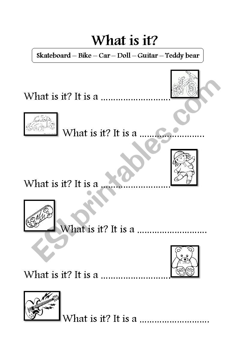 TOYS worksheet