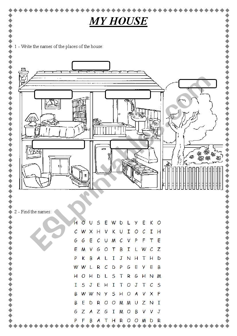 My House worksheet