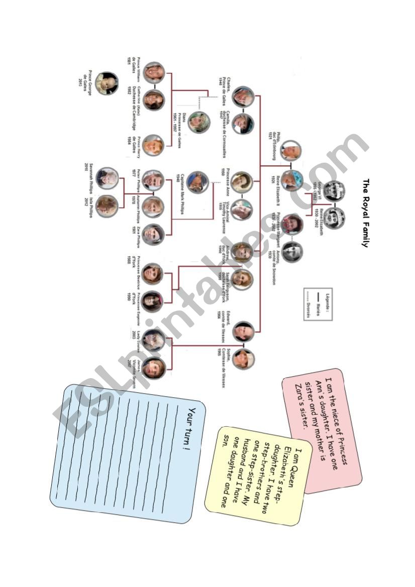 British royal family tree worksheet