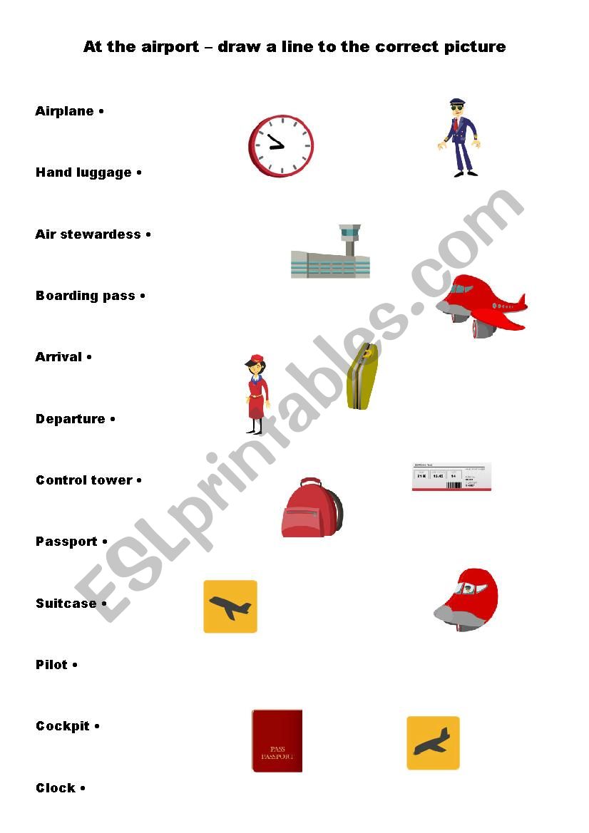 Airport - draw a line worksheet