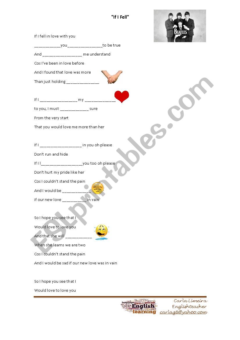 If I fell - The Beatles worksheet