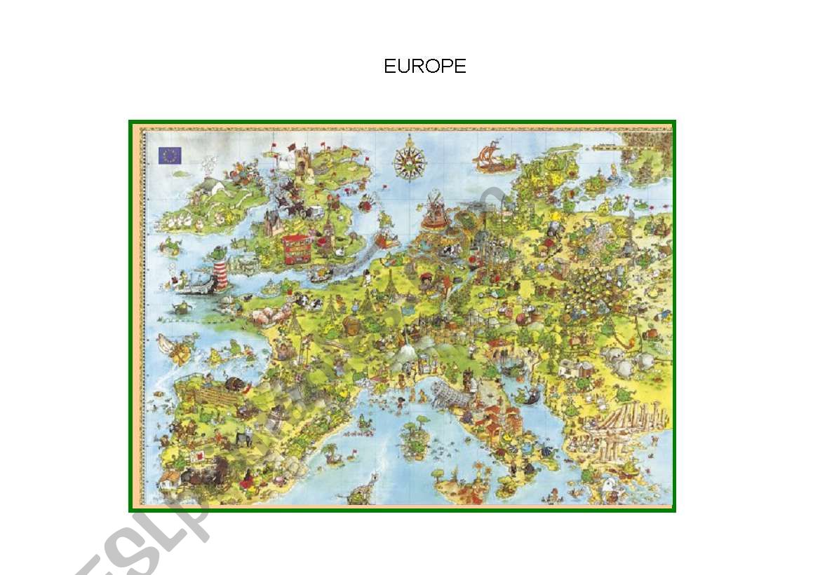 Map of Europe worksheet