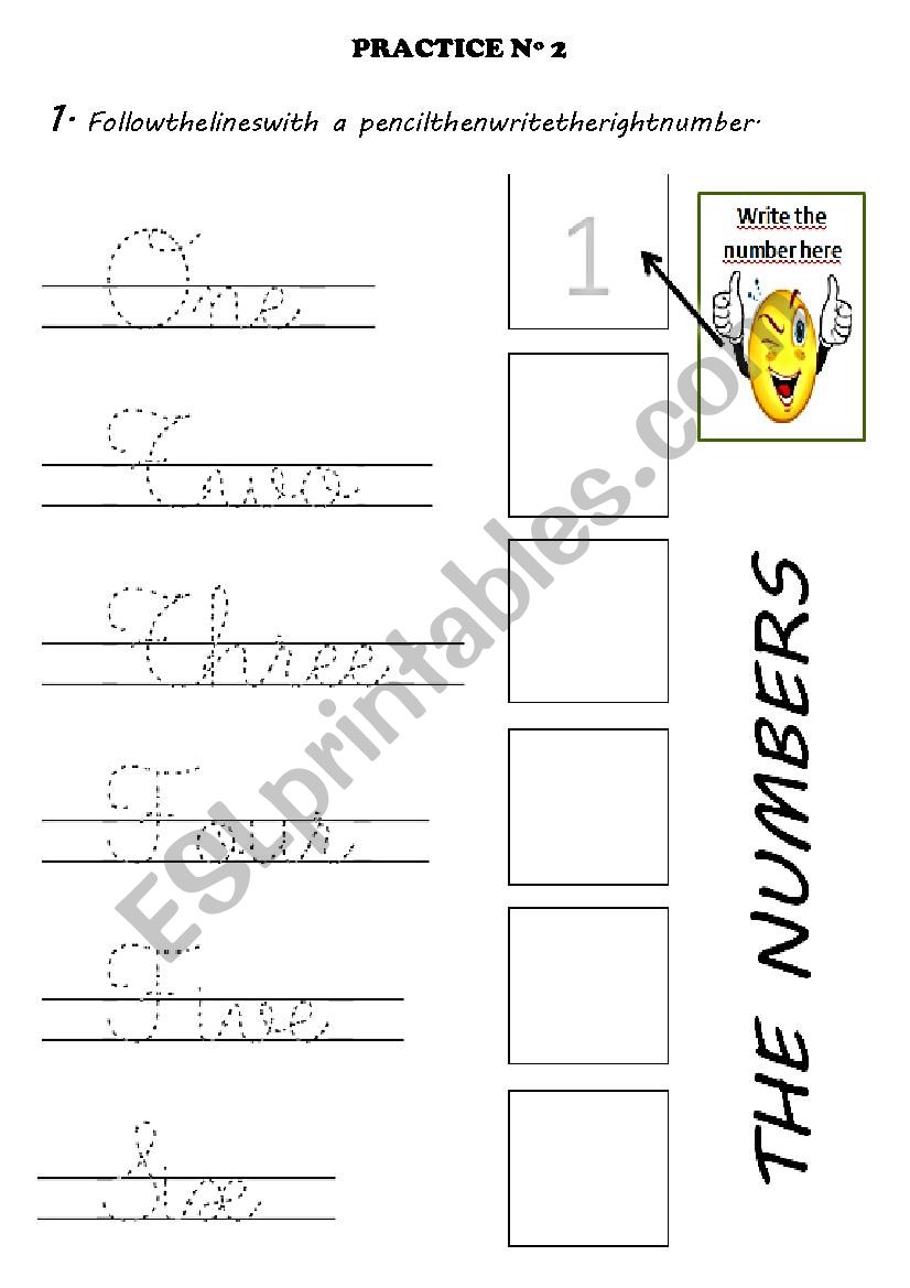 The numbers Initial worksheet