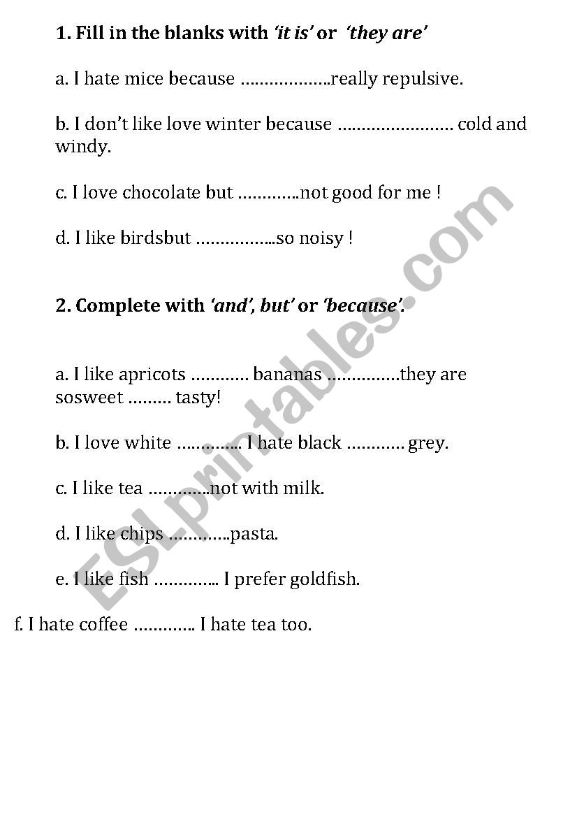 Grammar exercise worksheet