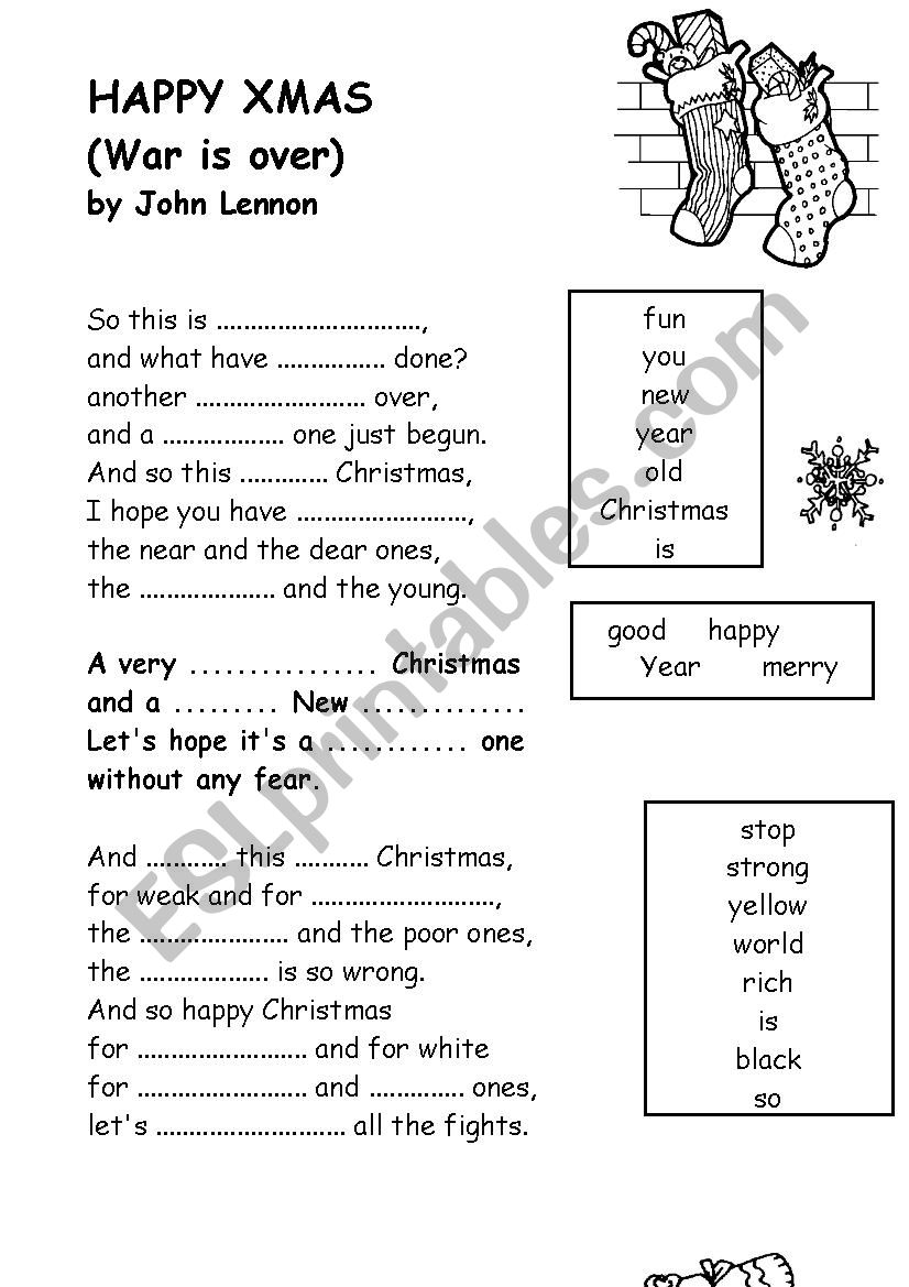 Happy Xmas worksheet