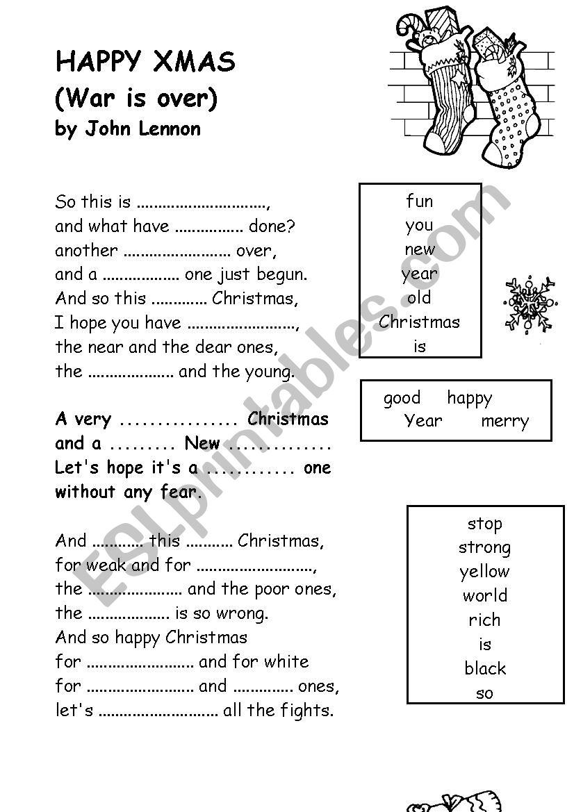 Happy Xmas worksheet