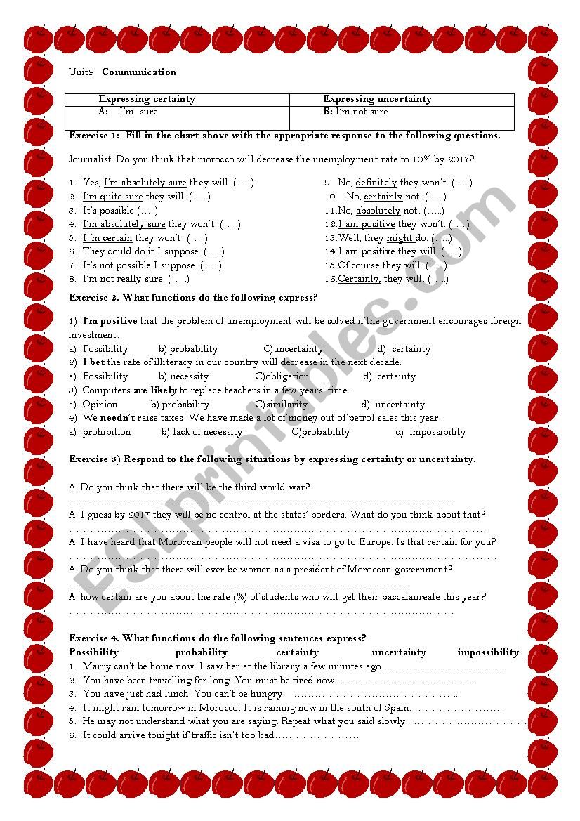 certainty and uncertainty  worksheet