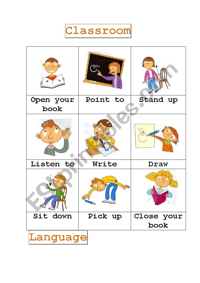 Classroom Language worksheet