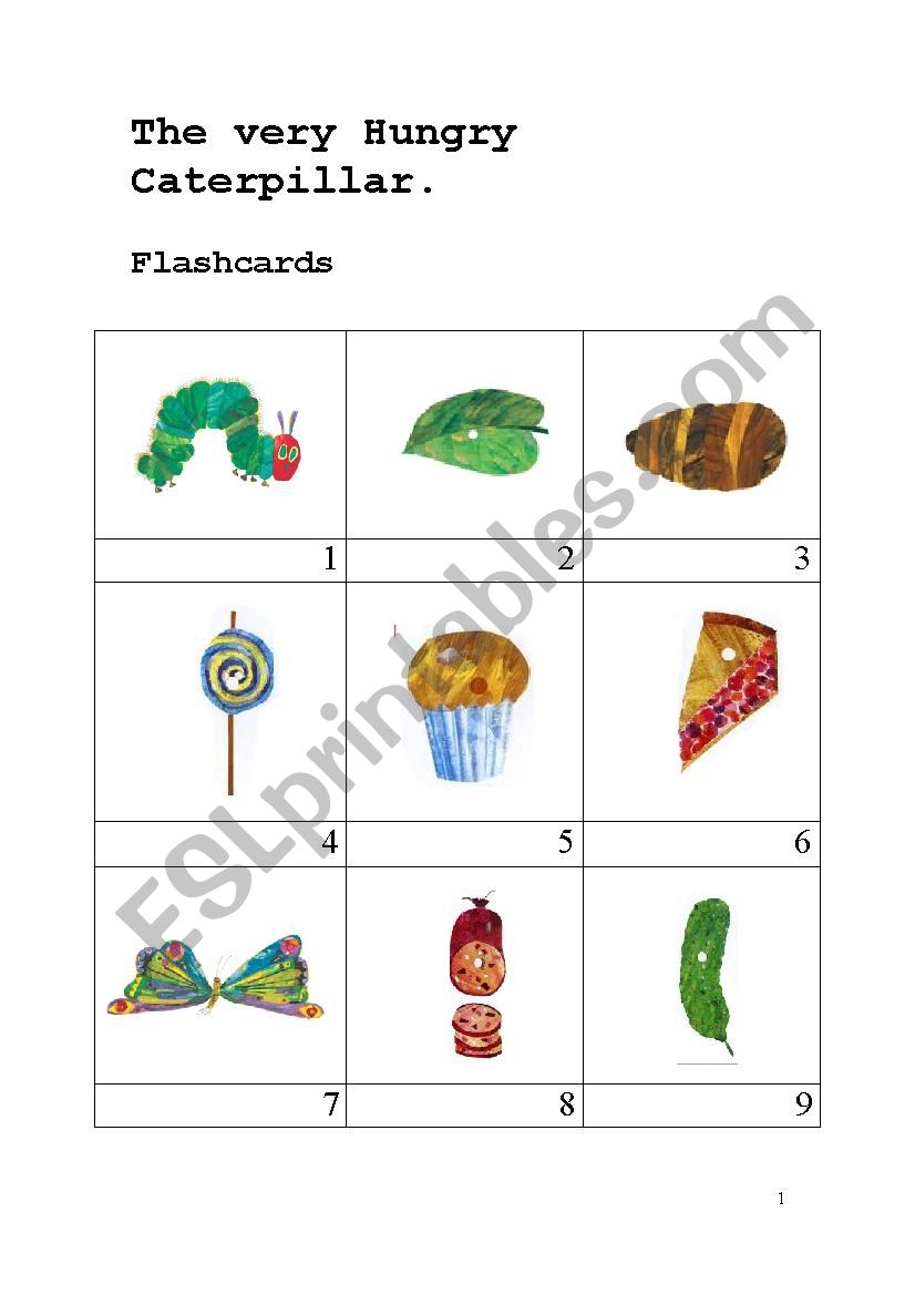 The very hungry caterpillar worksheet