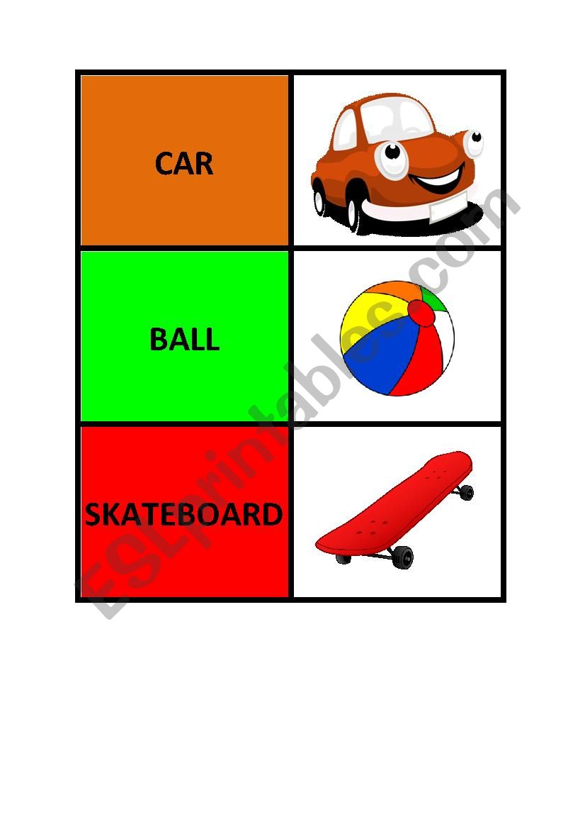 TOYS worksheet