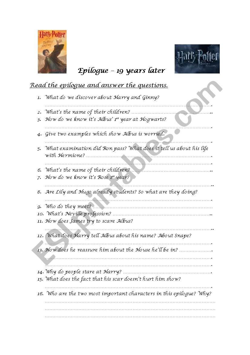 Harry Potter - epilogue 19 years later