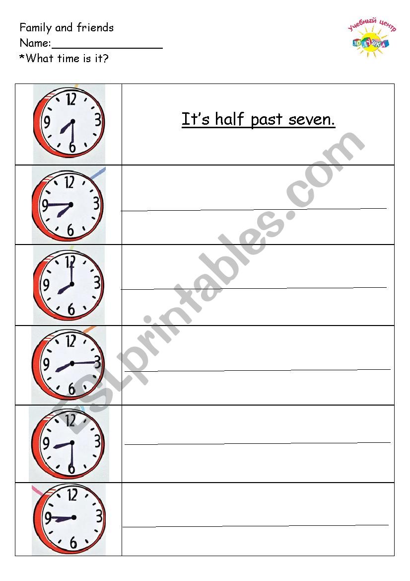 What time is it? worksheet