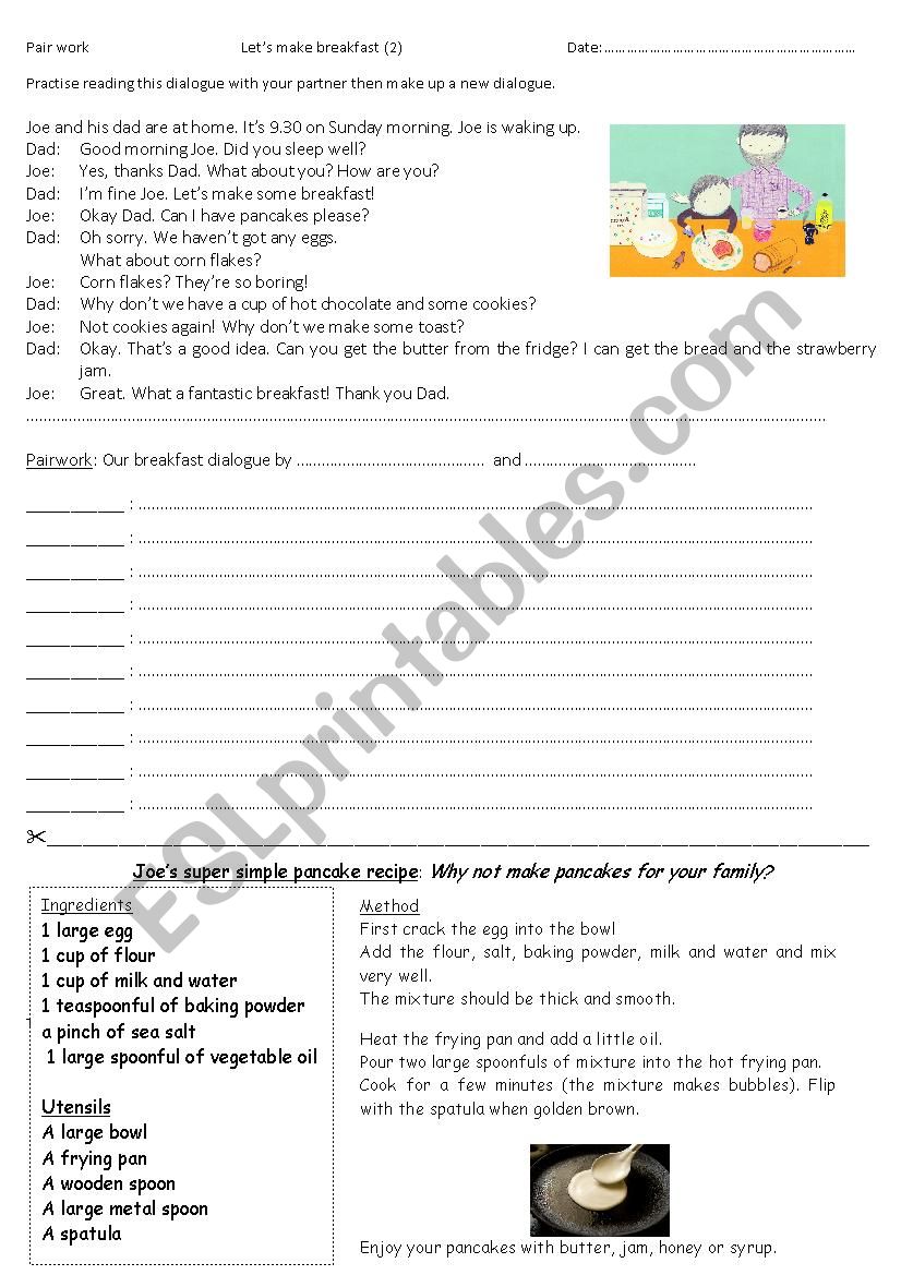 Lets make breakfast (2) worksheet