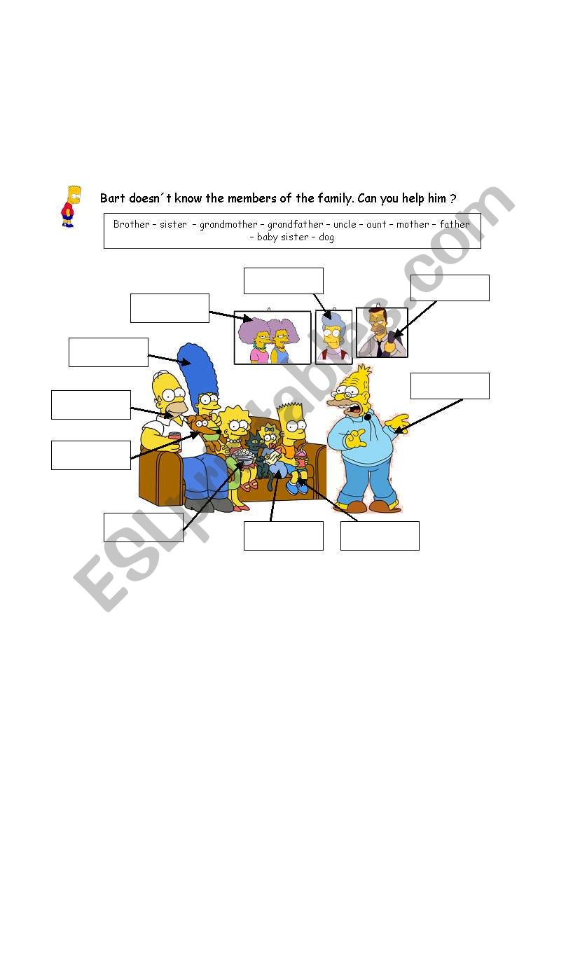 Simpson Family worksheet