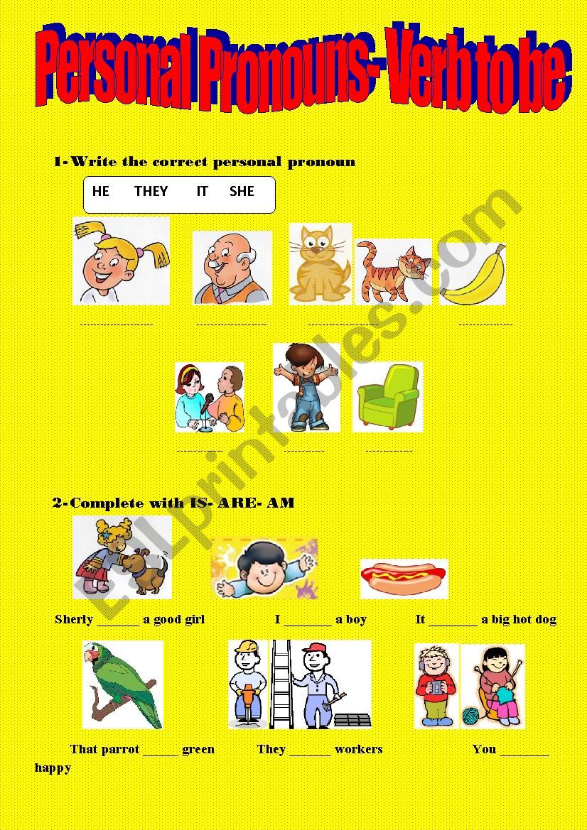 personal pronouns worksheet